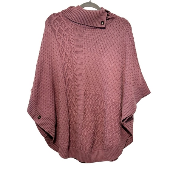 Talbots woman Lambswool blend lavender purple cable knit poncho sweater XL - Picture 1 of 11